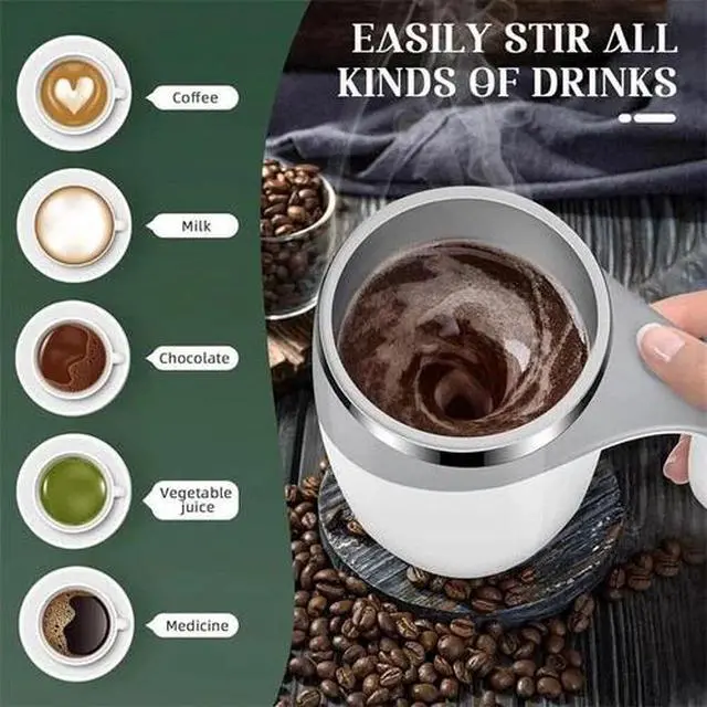 Alt view image 7 of 7 - Automatic Self Mixing Magnetic Stainless Steel Coffee Cup Milk Self Stirring Mug