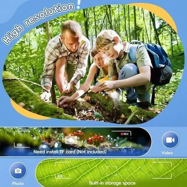 Alt view image 4 of 7 - Microscope for Kids - 1000X Kids Handheld Pocket Microscope with 4K IPS Scree