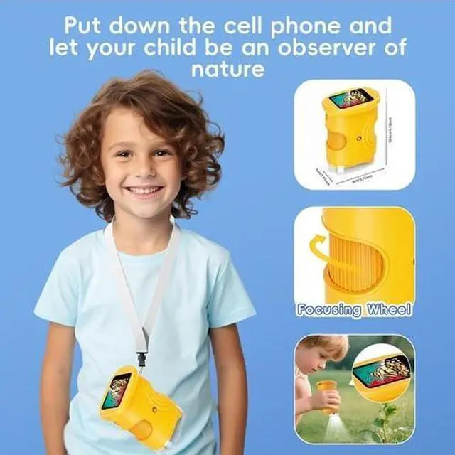 Alt view image 5 of 7 - Microscope for Kids - 1000X Kids Handheld Pocket Microscope with 4K IPS Scree
