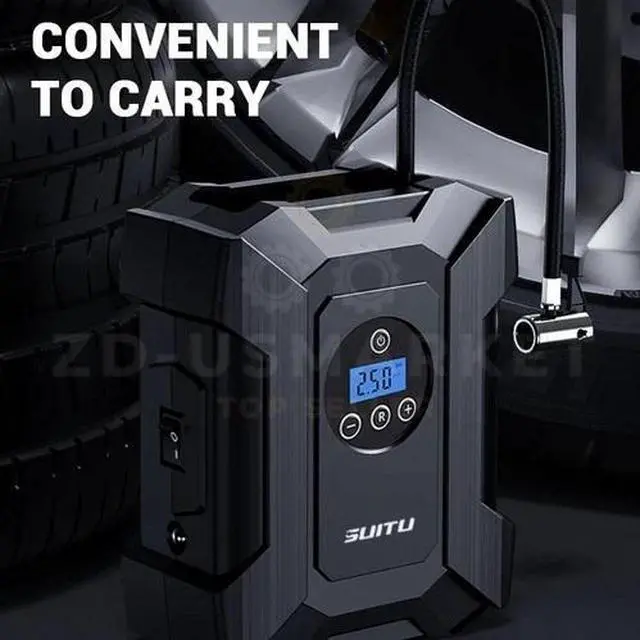 Alt view image 2 of 7 - 12V Car Air Tire Pump Inflator Portable Compressor Digital Electric Auto 150PSI