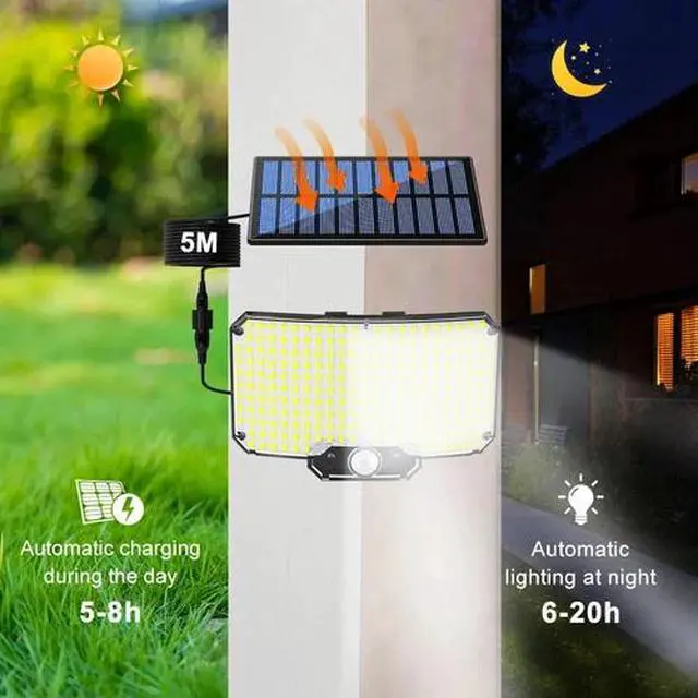 Alt view image 2 of 7 - LED Solar Street Lights 9900000lm Security Flood Lamp Motion Sensor Outdoor Wall