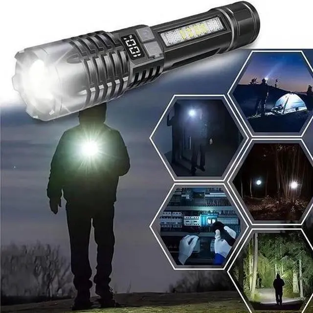 Alt view image 6 of 7 - 990000000 Lumen Super Bright LED Tactical Flashlight Rechargeable LED Work Light