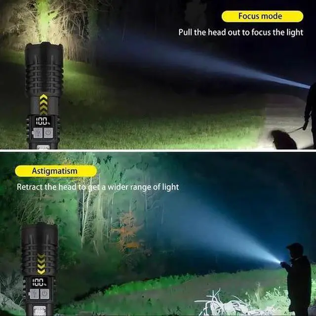 Alt view image 5 of 7 - 990000000 Lumen Super Bright LED Tactical Flashlight Rechargeable LED Work Light