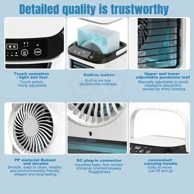 Alt view image 2 of 7 - Personal Air Conditioner Cooler Fan Portable Mini Space Cooler 3-Speed Settings