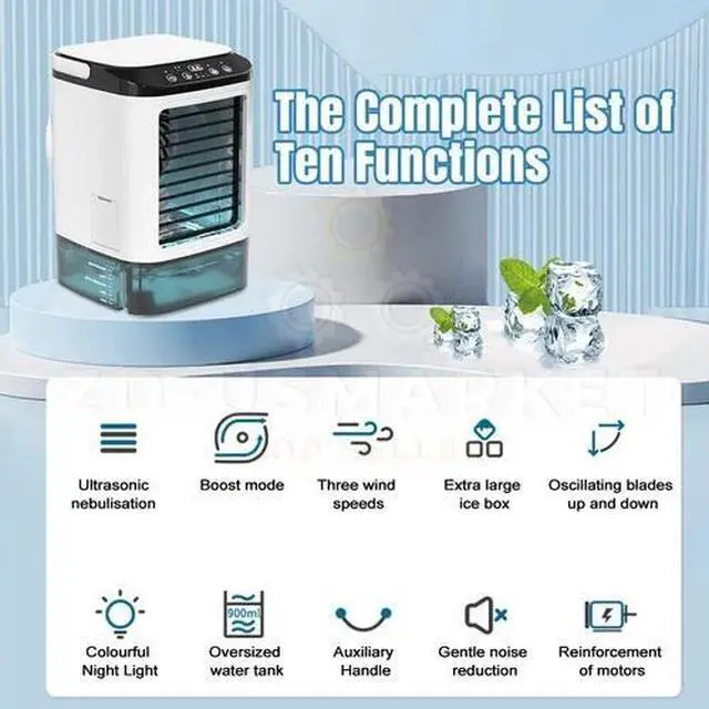 Alt view image 7 of 7 - Personal Air Conditioner Cooler Fan Portable Mini Space Cooler 3-Speed Settings
