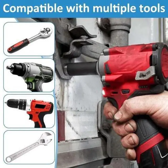Alt view image 6 of 6 - 4Pcs Low Profile Impact Socket Adapter Set, Drive Ratchet Adapter Set, Magnetic