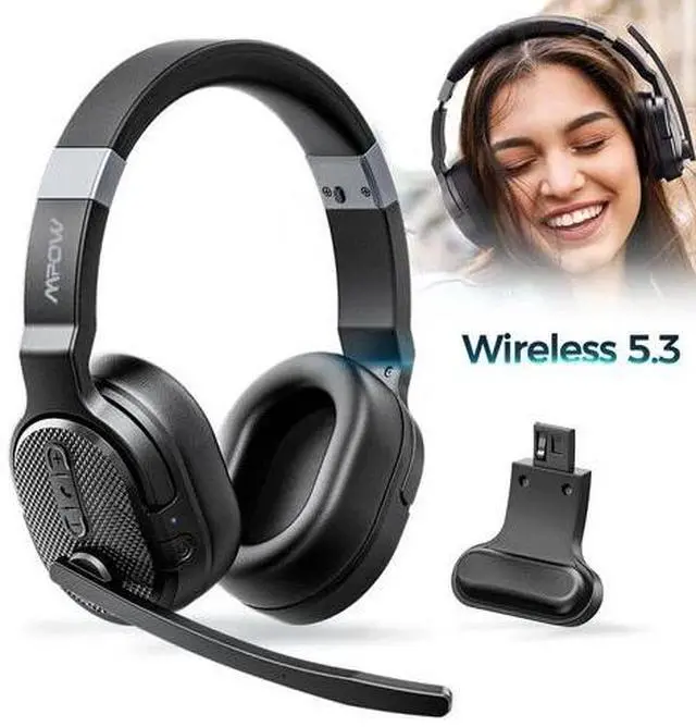 Main image of Mpow Wireless Trucker Bluetooth Headset With Noise Cancelling Mic For Phones PC
