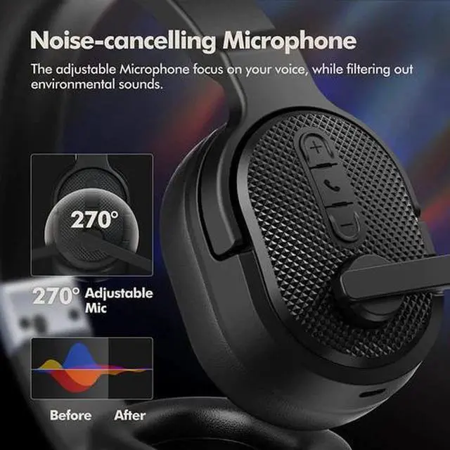 Alt view image 5 of 6 - Mpow Wireless Trucker Bluetooth Headset With Noise Cancelling Mic For Phones PC