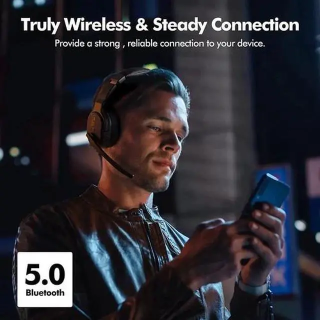 Alt view image 4 of 6 - Mpow Wireless Trucker Bluetooth Headset With Noise Cancelling Mic For Phones PC