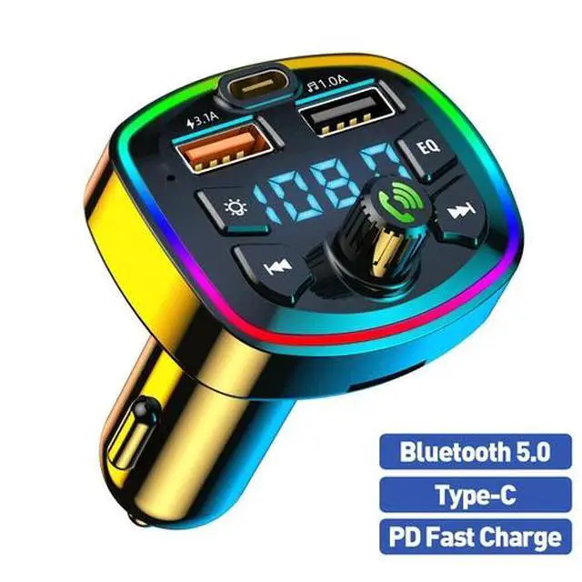 Alt view image 3 of 7 - Bluetooth 5.0 Car Wireless FM Transmitter Adapter 2USB PD Charger MP3 Hands-Free