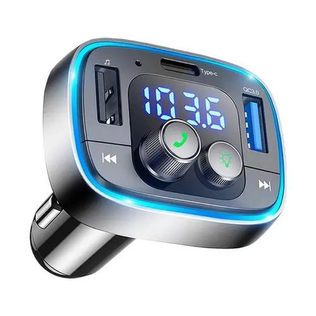 Alt view image 2 of 7 - Bluetooth 5.0 Car Wireless FM Transmitter Adapter 2USB PD Charger Hands-Free AUX