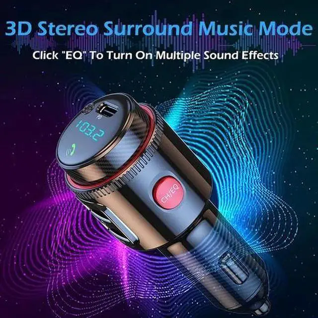Alt view image 6 of 7 - Car Wireless Bluetooth FM Transmitter MP3 Player USB Car Charger Radio Adapter