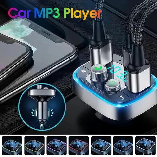 Alt view image 6 of 7 - Bluetooth 5.0 Car Wireless FM Transmitter Adapter 2USB PD Charger Hands-Free AUX
