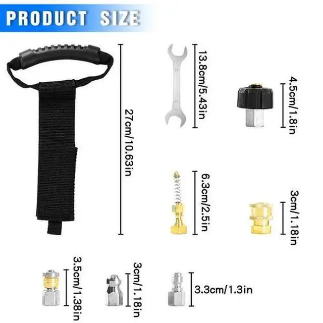 Alt view image 4 of 7 - 50FT 1/4" M-NPT 5800PSI Drain Cleaner Hose Sewer Jetter Kit for Pressure Washer