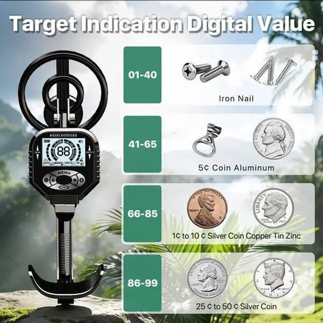 Alt view image 7 of 7 - Detector De Metales Oro y Plata LCD Display Deep Ground Gold Finder Waterproof