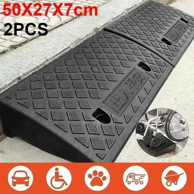 Main image of 2 Pack Driveway Ramp Heavy Duty Vehicle Curb Rubber Threshold Ramp Professional