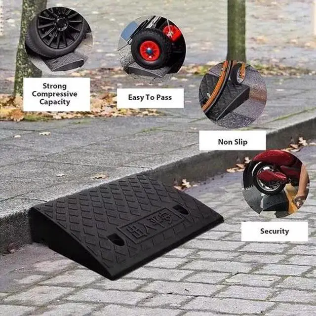 Alt view image 3 of 7 - 2 Pack Driveway Ramp Heavy Duty Vehicle Curb Rubber Threshold Ramp Professional