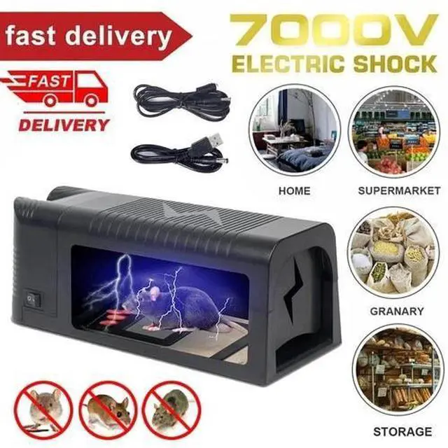 Alt view image 2 of 6 - Upgraded Electronic Mouse Trap Control Kill Big Rat Pest Electric Rodent Zapper