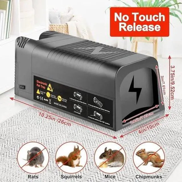 Alt view image 6 of 6 - Upgraded Electronic Mouse Trap Control Kill Big Rat Pest Electric Rodent Zapper