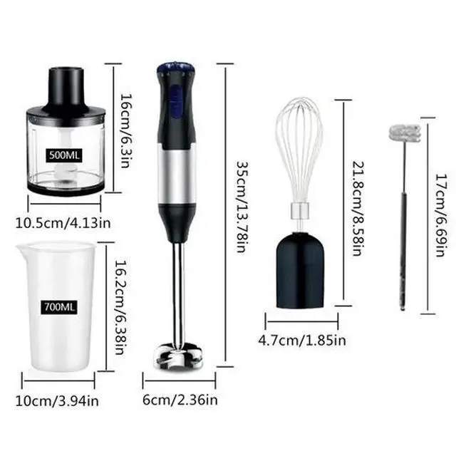Alt view image 7 of 7 - 5-in-1 Hand Immersion Blender 1000W Entire Stainless Steel Blender Baby food