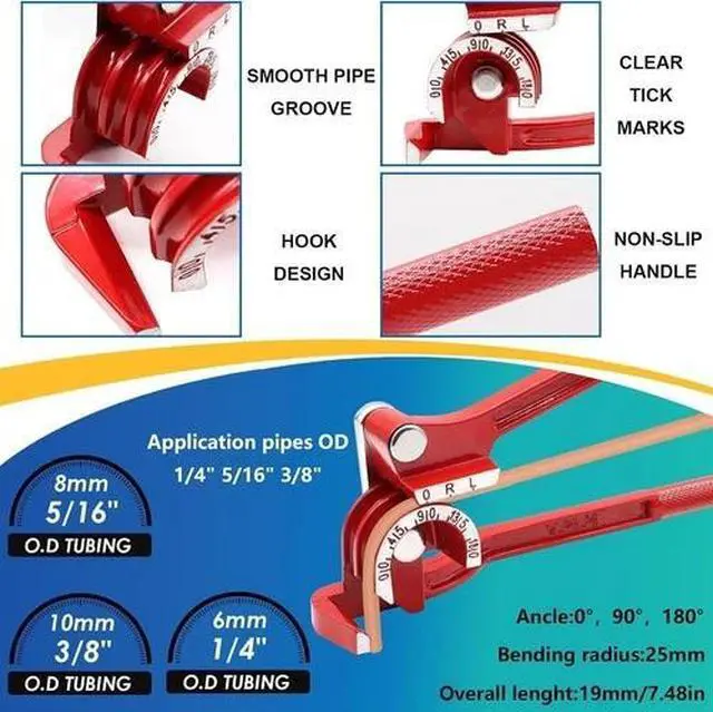 Alt view image 7 of 7 - 25Ft 3/16" Copper Coated Brake Line Kit + Single Flaring Tool Kit + 20 Fittings