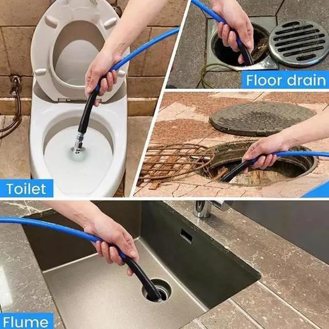 Alt view image 2 of 7 - 50FT 1/4" M-NPT 5800PSI Drain Cleaner Hose Sewer Jetter Kit for Pressure Washer