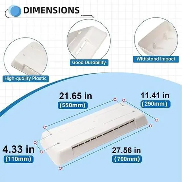 Alt view image 3 of 7 - For Dometic Refrigerator Vent Cover RV Roof Lid Trailer Replacement Part #65528