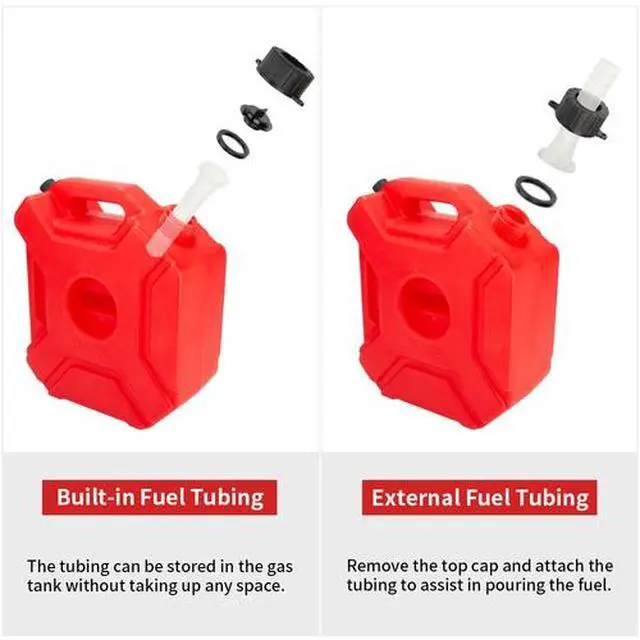 Alt view image 3 of 6 - 5L Gas Fuel Tank Gas Can Oil Storage Can For ATV UTV Gokart Motorcycle Car SUV
