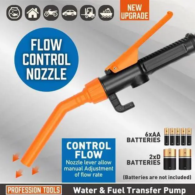 Alt view image 3 of 7 - 2.4 GPM Portable Powered Battery Liquid Transfer Pump for Gasoline Diesel Fuel