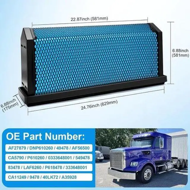 Alt view image 5 of 7 - AF27879 Air Filter Fit For 2008 - 2017 Freightliner Cascadia DNP610260 P610260