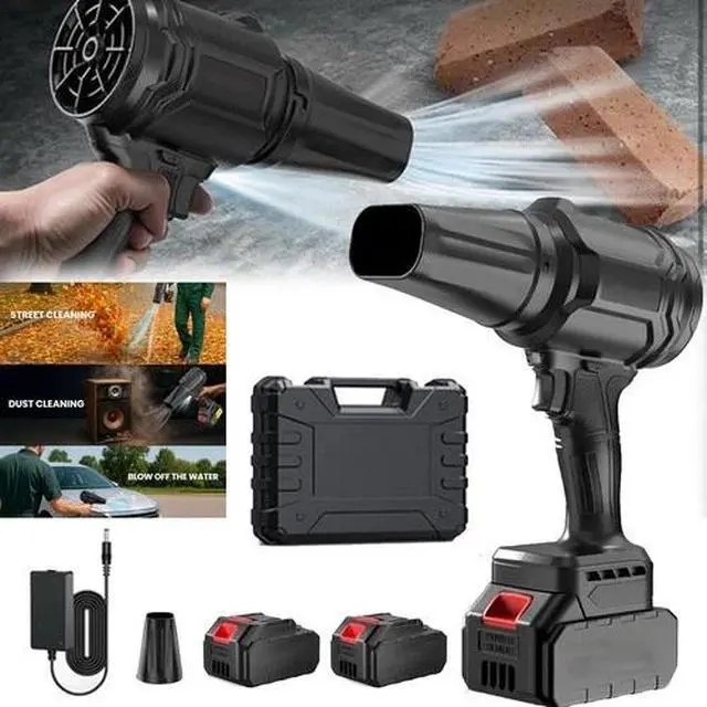 Main image of Electric Cordless Leaf Blower 500000RPM Handheld Blower 2 Batteries & 1 Charger