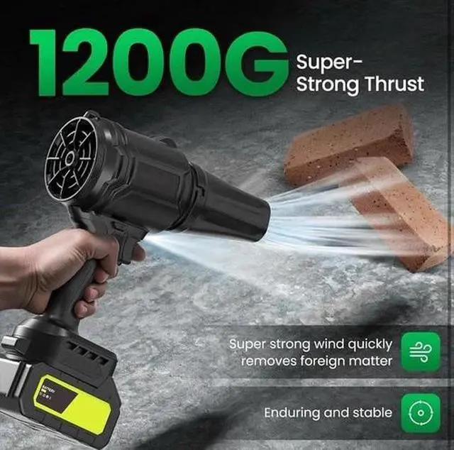 Alt view image 5 of 7 - Electric Cordless Leaf Blower 500000RPM Handheld Blower 2 Batteries & 1 Charger