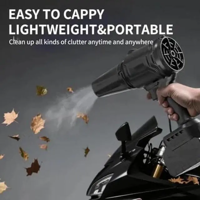 Alt view image 7 of 7 - Electric Cordless Leaf Blower 500000RPM Handheld Blower 2 Batteries & 1 Charger