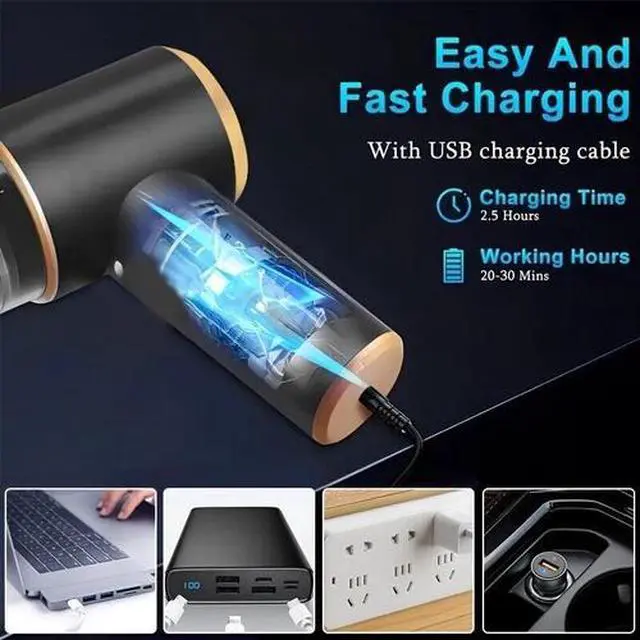 Alt view image 6 of 7 - Mini 4 in 1 Upgrade Car Vacuum Cleaner Air Blower Wireless Handheld Rechargeable