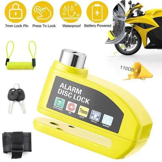 Main image of Motorcycle Bicycle Anti-theft Wheel Disc Brake Lock Security Alarm Waterproof US