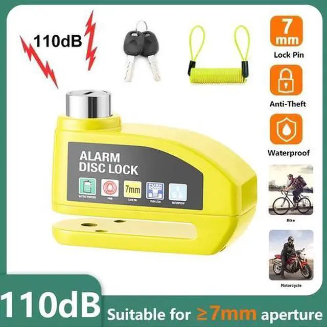 Alt view image 2 of 7 - Motorcycle Bicycle Anti-theft Wheel Disc Brake Lock Security Alarm Waterproof US