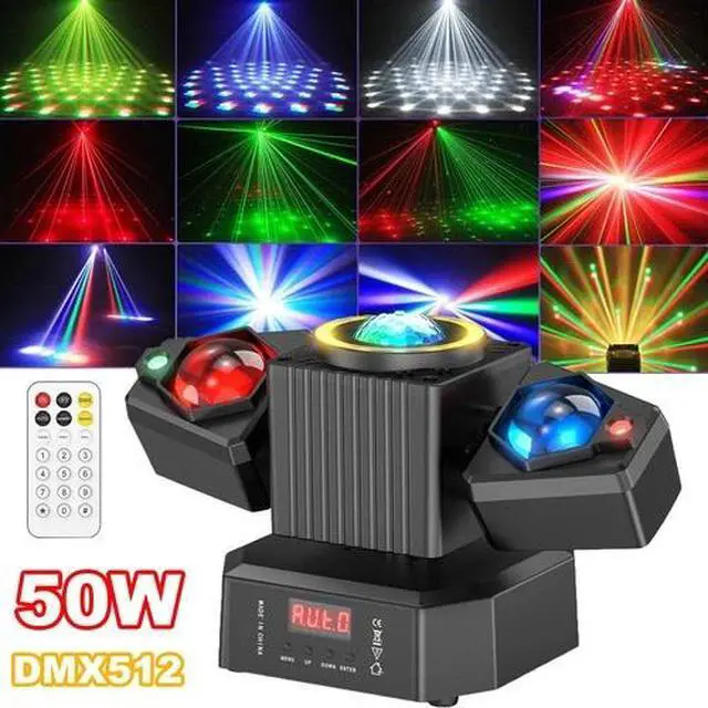 Alt view image 2 of 7 - 2PCS Laser Light RGBW LED Moving Head Disco Stage Lighting Beam DMX512 Party DJ