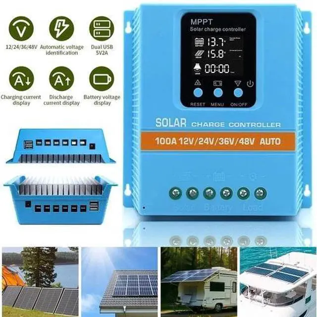 Main image of 4800W 100A MPPT Solar Charge Controller 12V/24V/36V/48V Battery PV Regulator LCD