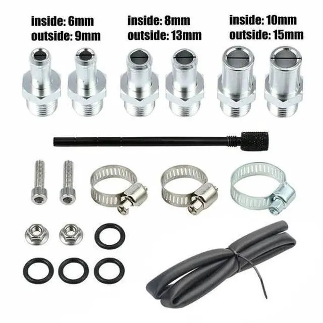 Alt view image 7 of 7 - Oil Catch Can Kit Reservoir Baffled Tank with Breather Filter Universal Aluminum