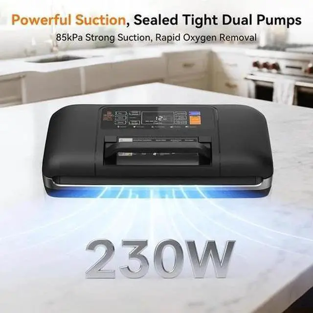 Alt view image 4 of 7 - Commercial Vacuum Sealer Machine 85Kpa Double Pump Food Storage Liquid/Moist Dry