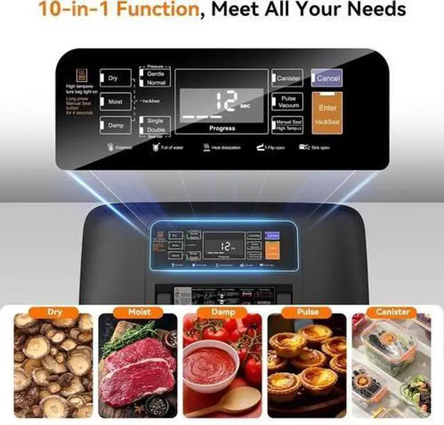 Alt view image 5 of 7 - Commercial Vacuum Sealer Machine 85Kpa Double Pump Food Storage Liquid/Moist Dry