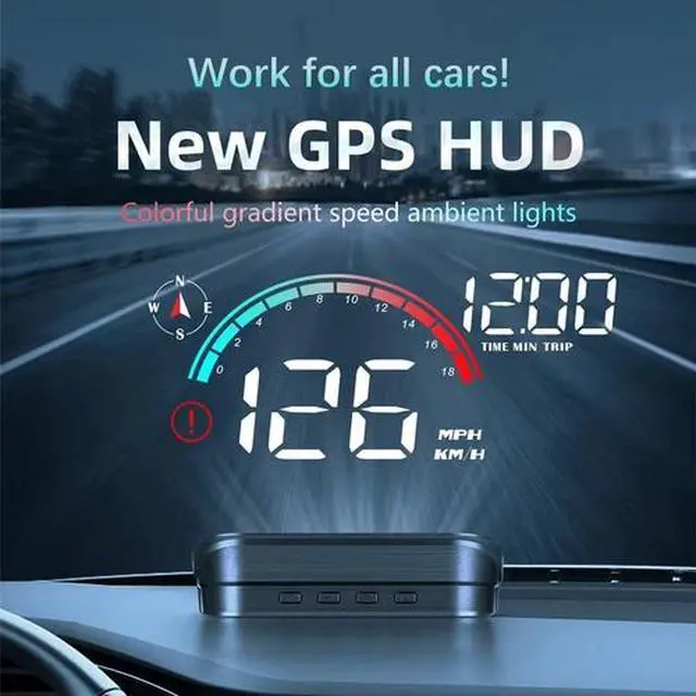 Alt view image 3 of 7 - Car Digital Speedometer Universal GPS Car HUD Head Up Display Hud Speedometer