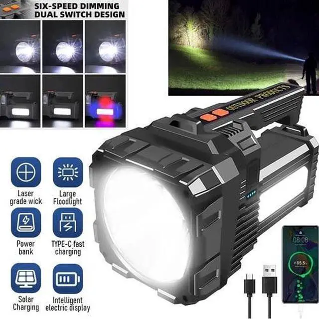 Main image of 10000000LM Spotlight Rechargeable Flashlight Super Bright Outdoor Handheld Torch