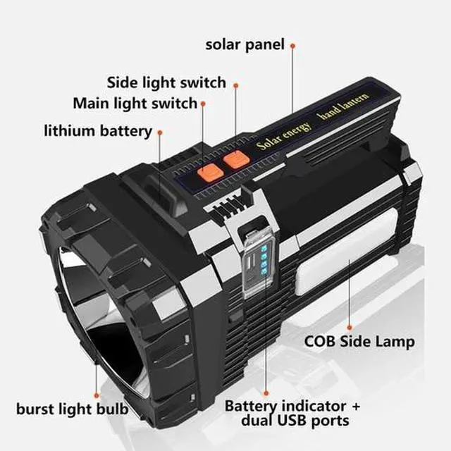 Alt view image 7 of 7 - 10000000LM Spotlight Rechargeable Flashlight Super Bright Outdoor Handheld Torch