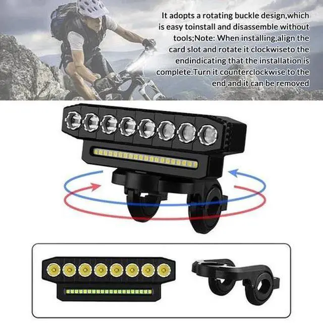Alt view image 6 of 7 - Super Bright Bicycle Front Headlight LED Bike Light USB Rechargeable Waterproof