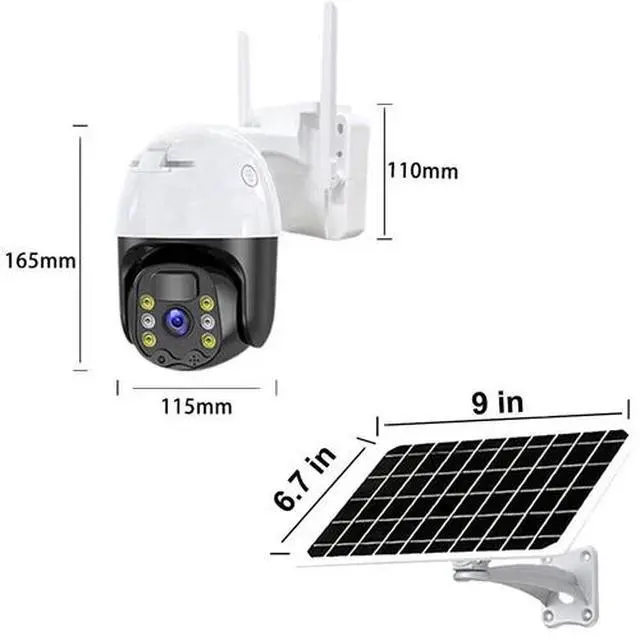 Alt view image 3 of 7 - 3 Pack WiFi6 Solar Battery Powered Wireless Security Camera Sys Outdoor 3MP PTZ