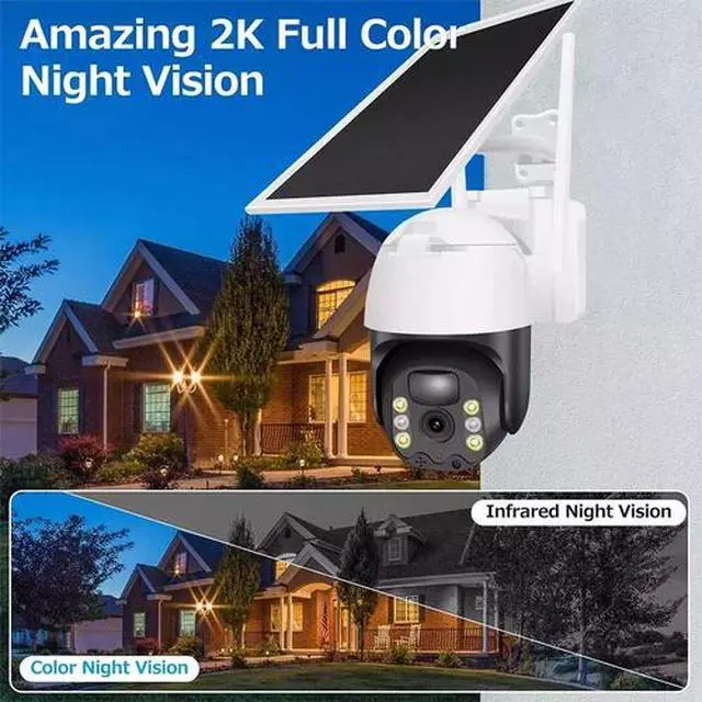 Alt view image 5 of 7 - 3 Pack WiFi6 Solar Battery Powered Wireless Security Camera Sys Outdoor 3MP PTZ