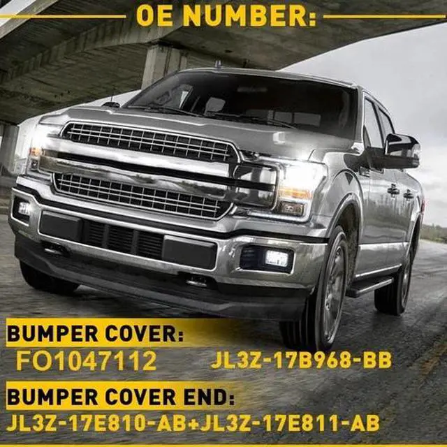 Alt view image 3 of 7 - Front Bumper Cover Lower Grille Trim Panel Black Fit For 2018-2020 Ford F150 USA