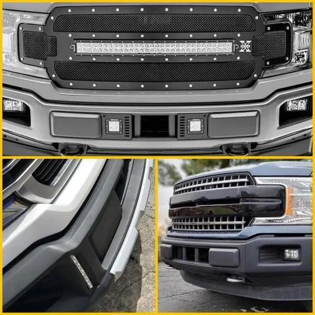 Alt view image 5 of 7 - Front Bumper Cover Lower Grille Trim Panel Black Fit For 2018-2020 Ford F150 USA
