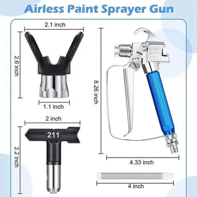 Alt view image 5 of 7 - 3600PSI Airless Paint Spray Gun with 517 Tip Nozzle Guard For Wagner Sprayers